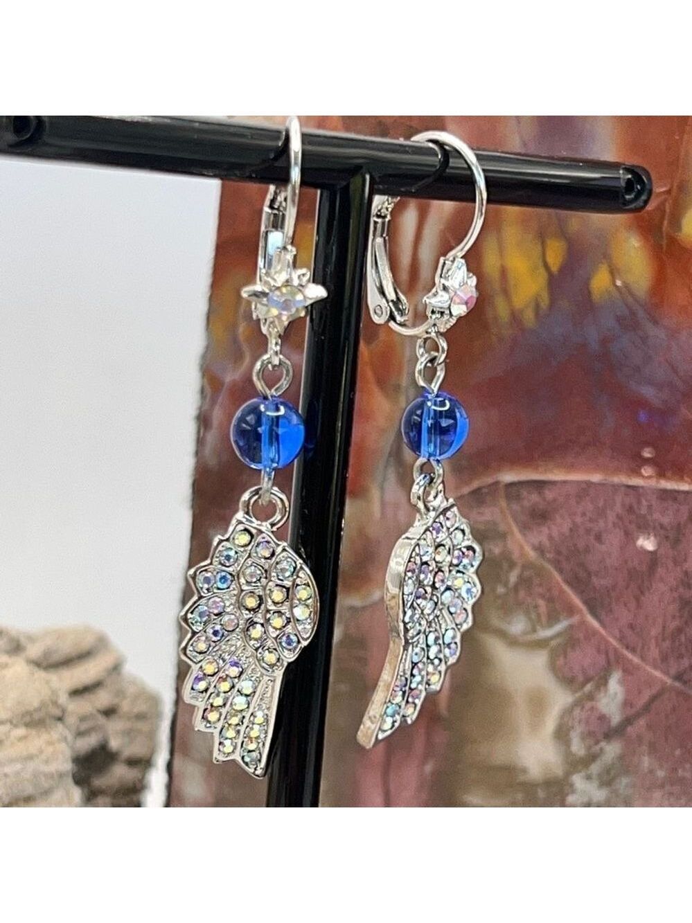 KIRKS FOLLY MIRACLES CRYSTAL ANGEL WING EARRINGS